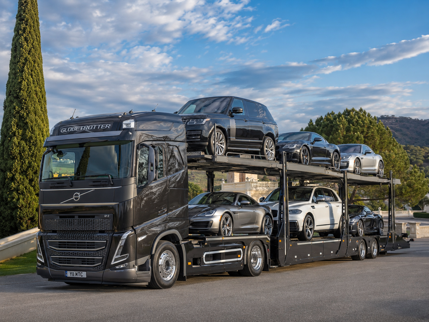 Autotransporter met exclusieve voertuigen